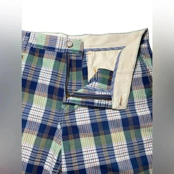 Tommy Bahama Mens 36 Blue Plaid Flat Front‎ Island Beach Chino Shorts EUC - Picture 4 of 15